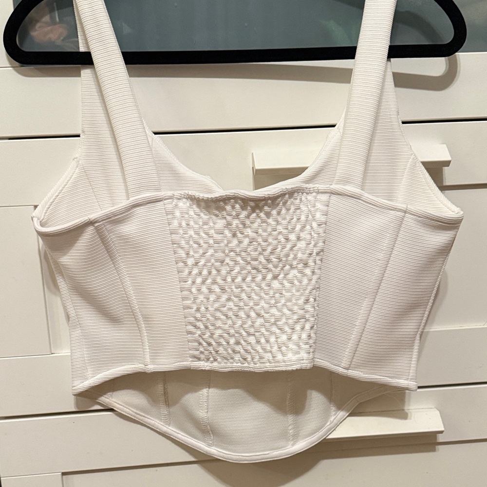 H&M White Ribbed Structured Camisole - Picture 3 of 3